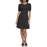 DKNY Dd2j1399-blk-6 Vestido, Negro, 40 para Mujer