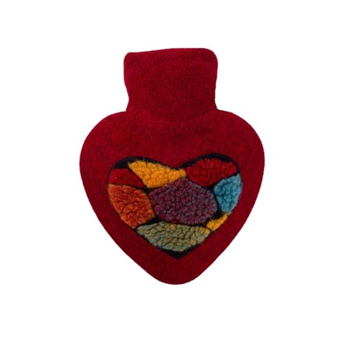 Hugo Frosch Wärmflasche Herz 1.0 L Strickbezug Pon Pon
