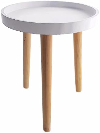 Decorative Wooden Table 36 x 30 cm - Small Side Table Coffee Table - White