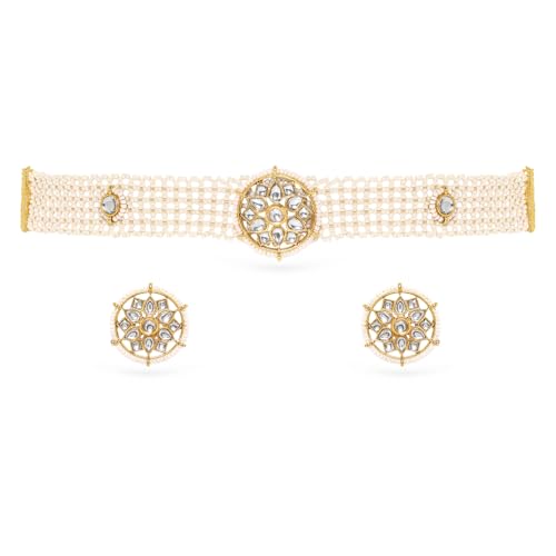 Image of Rubans Choker Necklace Set Traditional Stylish Jewellery Gift for Women & Girls