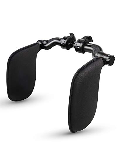 EASY EAGLE Kopfstütze Autositze mit Teleskopstange und Schiebebaren Clips, Seitliches Kopfstützkissen aus Netzgewebe für Kinder Erwachsene, Schwarz