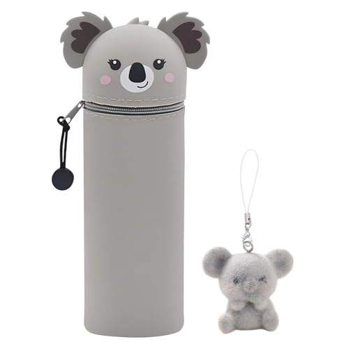 TYXHXTF Kawaii Estuche Escolar de Silicona Blanda 2 en 1, Estuches de Lápices de Gran Portalápices de Mesa Cremallera Neceser Maquillaje para Niñas