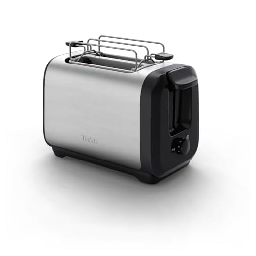 Tefal TT5S1D Subito broodrooster met 2 sleuven met broodjesverwamer, snelle toastresultaten, energiebesparend, modern design, 7 bruiningsniveaus, zwart