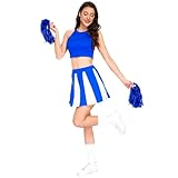 generisch elegante costume da palcoscenico senza maniche per cheerleading danza, cosplay, spettacoli di scena (blu, s)