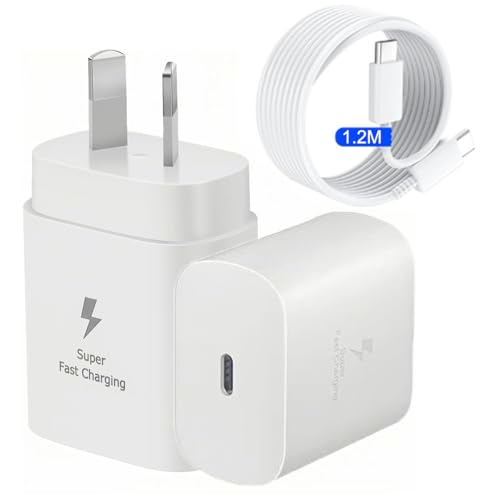 USB C Fast Charger for Samsung, 25W Type C Charger Super Fast Charging Android Phone Charger Block for Galaxy S24/S24 Ultra/S24+/S23 Ultra/S23/S23+/S22/S21/S20 iphone16/15 ipad with 1.2M Cable