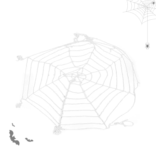 Jwthee Telaraña Halloween Red Redonda Blanca De Spiderman De Las Decoraciones De La Correa Elástico Redonda De Los Apoyos para La Yarda Interior Al Aire Libre del Partido