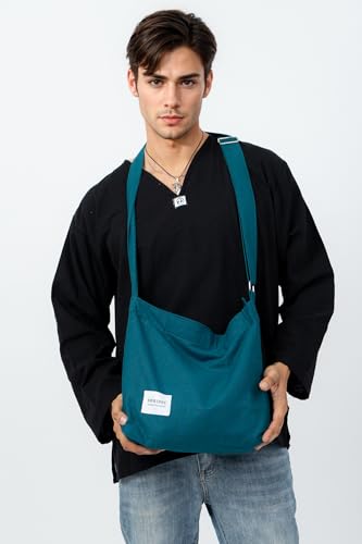 Image of Hobo Crossbody Bag for Women - Large Cotton Tote Shoulder Purse | Adjustable Strap