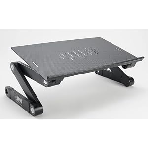 Uncaged Ergonomics WorkEZ – Soporte ajustable para computadora portátil para escritorio, soporte para computadora portátil con altura ajustable, soporte plegable de aluminio para enfriar computadora y