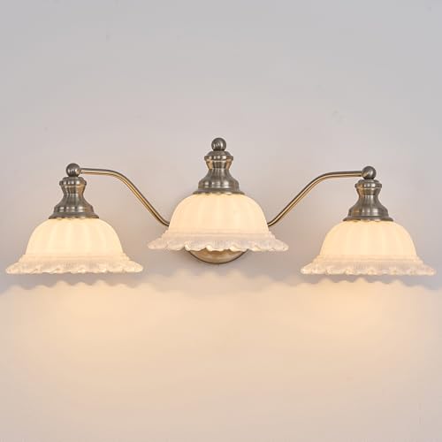 Image of XIEDUN Brushed Nicke 3 Light Vanity Light Bathroom Vanity Light Fixture