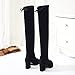 Women's Thigh High Boots Fashion Stretchy Knit Chunky Heel Platform Over the Knee Boots Black Stretch Suede Over Knee High Boots Sexy Leather Long Fall Winter Boots for Women