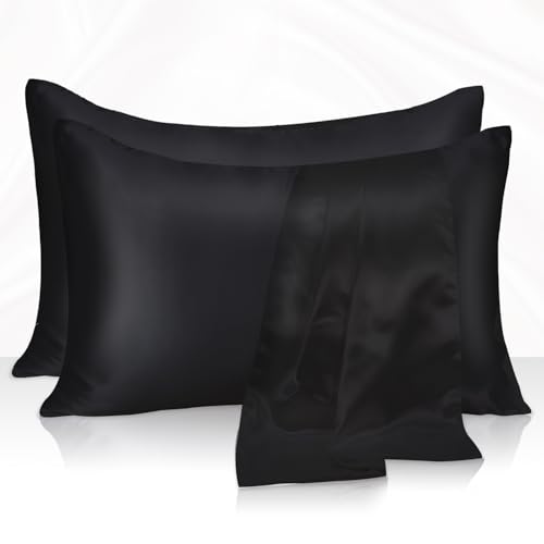 La Mejor Recopilación de Fundas para almohada favoritos de las personas. 43 VIOPY 100% Fundas de Almohada de Satén,Seda Sintética,Fundas de Almohada con Efecto Refrescante para Personas Que Sudan Mucho, Regalos para Hombres y Mujeres, 51x76CM,Set de...