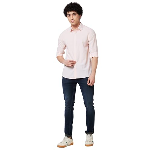 Image of Spykar Men's Regular Fit N /A Full Sleeve Solid Casual Shirts