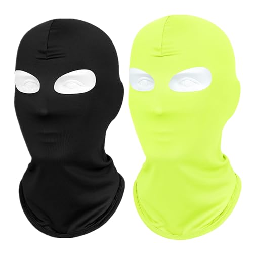 Image of 2Pcs 3 Hole Full Face Mask, Thin Cooling Balaclava Summer Seamless Face Mask for Motorcycle Bike Hunting Cycling Halloween
