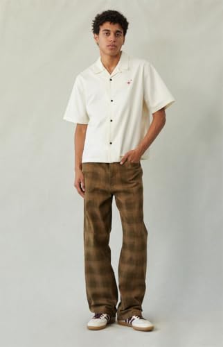 PacSun Men's Dylan Baggy Jeans Plaid Brown3