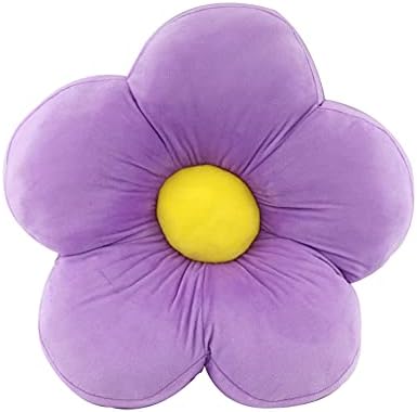 Ablesin Flower Shaped Floor Pillow, Flower Plush Seating Cushion Oversized Throw Cushion for Reading, Bed Room, Watching TV,20 inches(Purple)