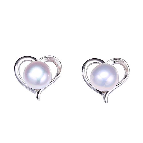 Boucles d'oreilles en perles 6-7mm en forme de coeur pour femme