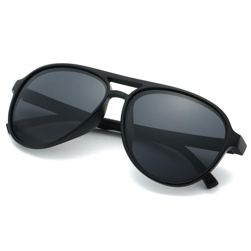 Image of Freckles Mark Classic Aviator Polarized Sunglasses for Men Women Double Bridge Retro 70s 80s Glasses Coloful Shades