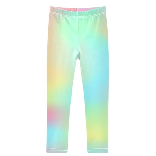 Girls' Leggings Ankle Length Printed Leggings Rainbow Colorful Red Soft Comfortable Pants for Kids 4-10 Years