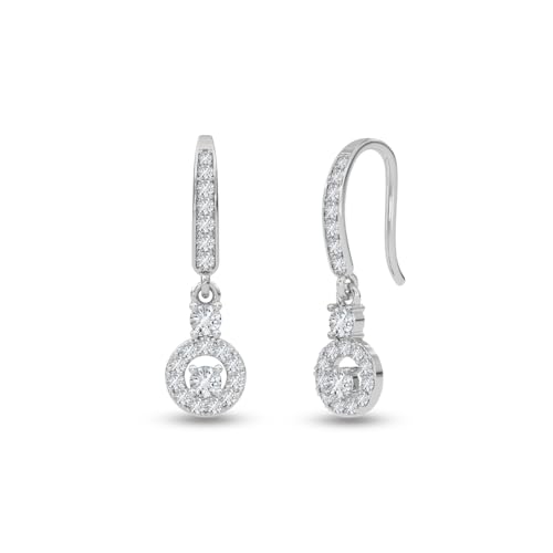 Image of CLARA 925 Sterling Silver Drop Earrings | Platinum Plated | Daily Wear |Gift for Women and Girls
