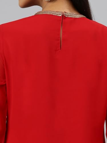 Image of Hritika Red Faux Georgette Sequin Pattern (HRKB0070RED XXL)