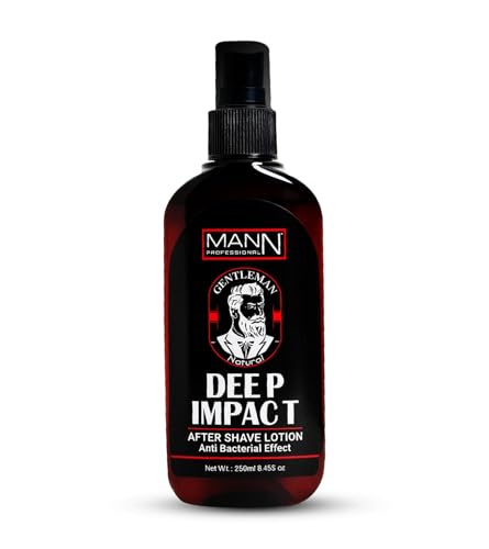Image of MANN Professional After Shave Lotion | Gentleman Natural Formula | Antibacterial & Cooling Post-Shave Care for Men | Soothes Irritation & Refreshes Skin | 250ml (Deep Impact)