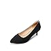 DREAM PAIRS Women's Kitten Heels Pointed Toe Dress Court Shoes Moda Black Nubuck Size 9 US/ 7 UK
