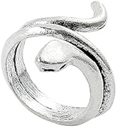 Eddie Munson Snake Ring for Women-Opening Adjustable Silver Animal Band Rings-Fashion Rhinestones...