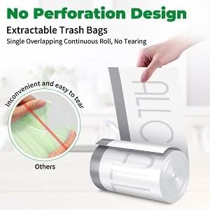 Miniatura 4 de ALLCLEAN Bolsas de basura de 4 galones con cordón, bolsas de basura pequeñas para cocina, ultra fuertes para baño, oficina, cocina, dormitorio,
