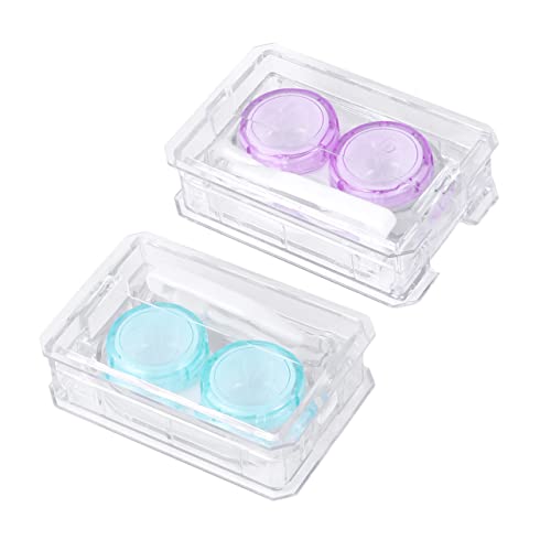 HEALEEP 4 Pçs Mini Caso Colorido Claro Titular Espelho Caso Mini Caso Claro Recipiente Recipientes C