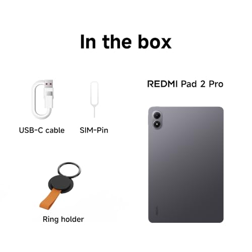 Image of XIAOMI Redmi Pad 2 PRO Only WiFi (No Calls or Text) 12.1 inch 2.5K Octa Core 4 Speakers Global ROM 12000mAh Bluetooth Wi-Fi 6 8MP Model 25099RP13G (Gray, 256GB + 8GB)