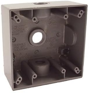 Hubbell-Raco 5333-0 Weatherproof Outlet Box, 2-Gang, Depth: 2