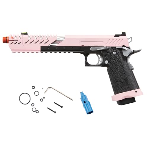 Vorsk Aluminum CNC Airsoft Titan Hi-Capa Extended Gas Blowback Pistol w/ 20mm Rail (Pink/Black)