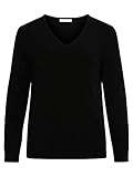 pullover v ausschnitt damen stricken Lange Ärmel Vila Female Strickpullover V-Ausschnitt- LBlack