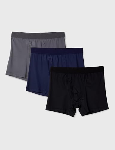 （07:30時点） [Amazon Essentials] 3枚組 ボクサーパンツ 下着 ストレッチ 抗菌 防臭 メンズ ブラック/グレー/ネイビー L