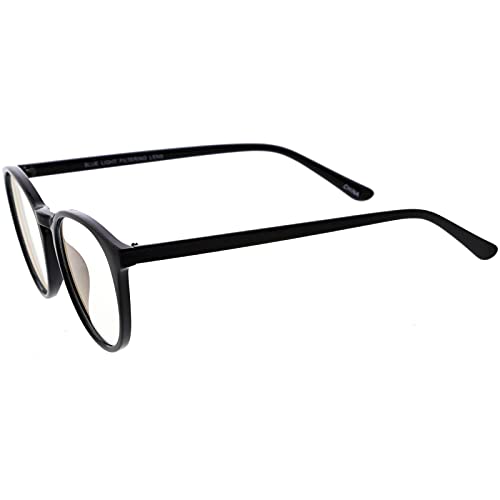 zeroUV - Vintage-Inspired Keyhole Accented Blue Light Blocking Round Glasses D2413