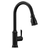 Ausziehbare Küchenarmatur mit Triple-Spray-Funktion ideal für Spülen und Reinigen, Wassersparende Einhebelmischbatterie Armatur für Küche, Wasserhahn mit Schwenkbarer Auslauf, Matt Schwarz