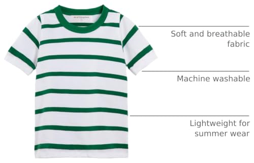 Image of Mud Kingdom T-Shirt for Boys Short Sleeve Plain Cotton Classic Summer Casual Stripe