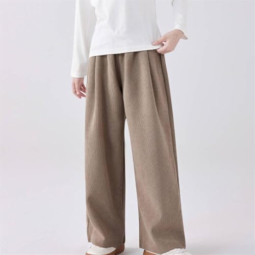Girls Wide Leg Pants Kids Fashion Elastic Waist Corduroy Pants with Pockets Casual Loose Straight Pants Girls Clothes2