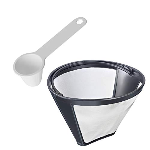 Westmark Set per il Caffè, 2 Pezzi, Filtro Permanente Taglia 4 e Cucchiaio Dosa-Caffè da 6 Grammi, Plastica/Acciaio Inossidabile, Bianco/Argento/Nero, 244322E6
