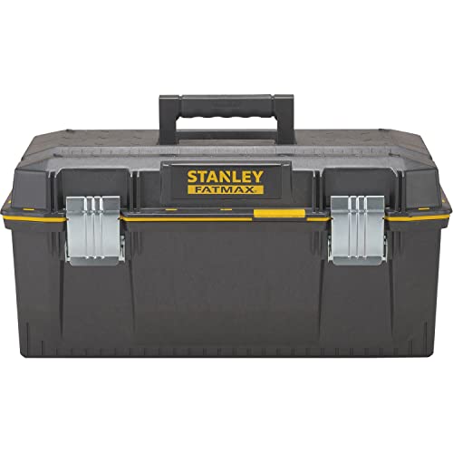 Image of STANLEY FATMAX Waterproof Toolbox Storage with Heavy Duty Metal Latch, Portable Tote Tray for Tools and Small Parts, 28 inch, 1-93-935