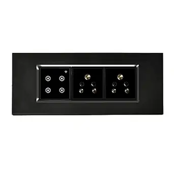 L&G 6 Modular Smart Switch Board | 2 Smart Switch Control, 2 Socket | German Engineering Product that fits Indian Standards (Compatible with Alexa, OK Google & SIRI Shortcut) (Size: 6M- 220 x 90 x 45 mm) (Black)