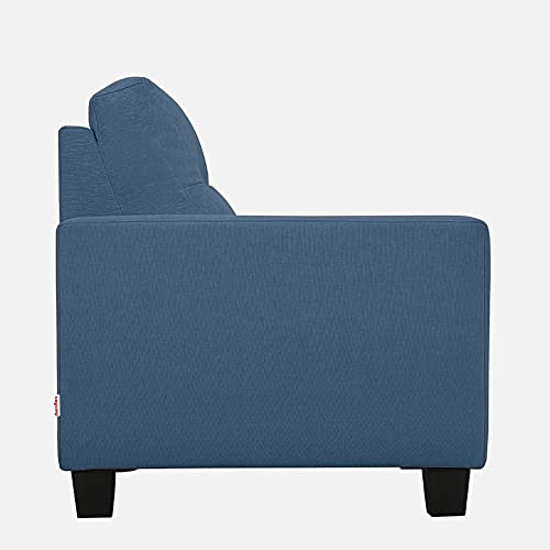 Image of Duroflex Ease - 1 Seater Sofa | Premium Fabric, High Comfort Foam, Durable Wood Frame & Easy Maintenance | 3 Year Warranty | Single Seater Sofa for Living Room - Blue