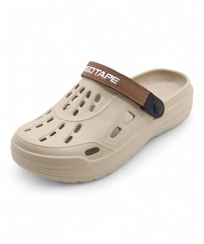 Image of Red Tape Mens Lightweight EVA Clogs Slip-On Comfortable Casual Footwear with Adjustable Back Strap and Anti-Slip Outsole