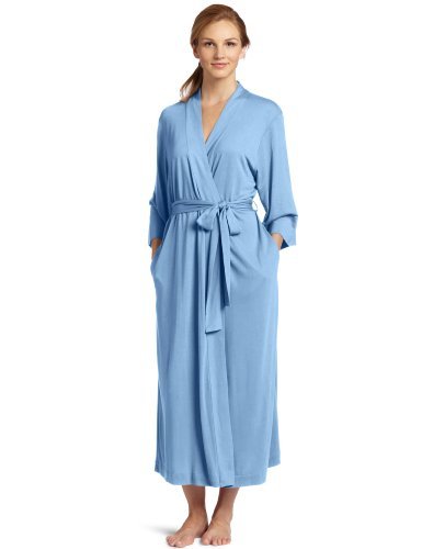 Image of Natori Shangri La Long Robe with Kimono Sleeves, Bathrobe for Women