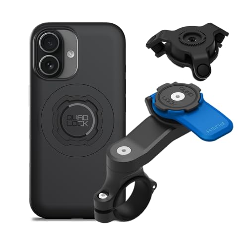 QUAD LOCK Soporte de Teléfono para Manillar de Moto con Amortiguador de Vibraciones y Funda mag para iPhone 17