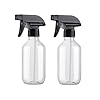 Plastic Spray Bottles Clear and Brown Refillable Container Empty Spray Bottle 10oz/300ml Adjustable Head Sprayer and Stream for Cleaning Products, Plants, Pet, Hair