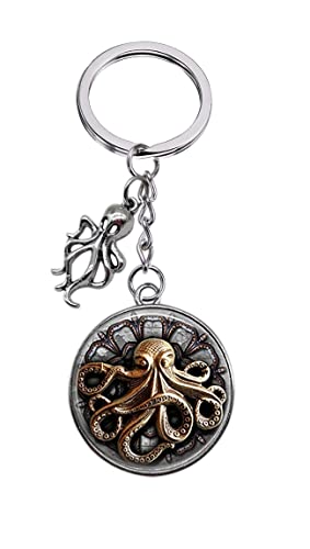 Porte-Clés Original, Porte Clés Kraken, Porte Clef Poulpe, Légende Scandinave, Viking, Monstre Marin, Porte-Clef pour Homme et Femme (Style 1) Cover