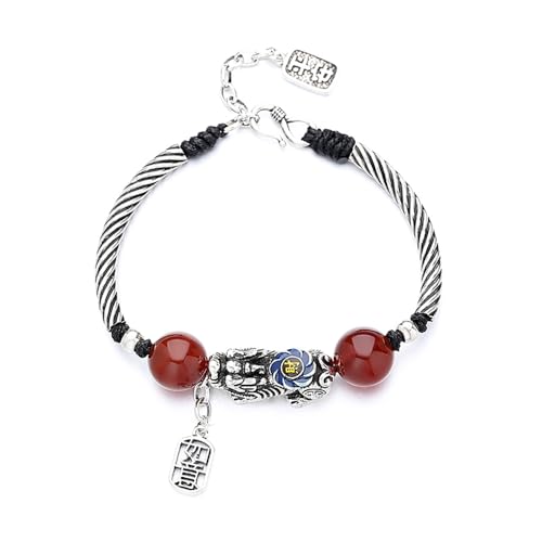 Feng Shui Pi Xiu Bracelet for Women Men, Tibetan Buddhism Attract Wealth Money Buddhist Amulet, 999 Stering Silver Luck Animal Pi Xiu Bracelet
