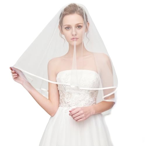 ACKKOR Velo de Novia, velo blanco para novias, accesorios para despedida de soltera y boda