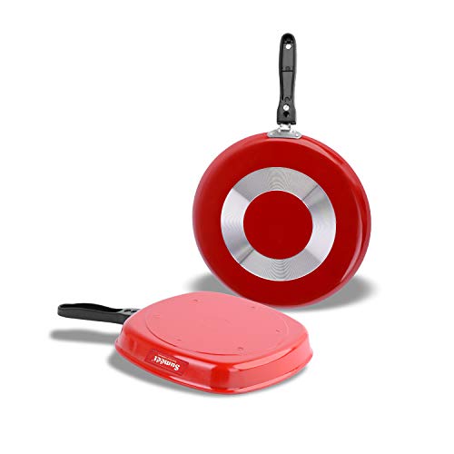 Image of Sumeet 2.6mm Thick Non-Stick Berry Cookware set (Dosa Tawa - 26.5cm Dia + Grill Pan - 1.1Ltr Capacity - 22cm Dia)